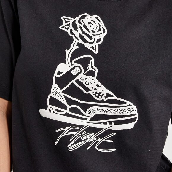 BNWT WOMEN'S NIKE JORDAN FLIGHT BOXY GRAPHIC T SHIRT BLACK US SIZE LARGE (L) - Picture 3 of 9